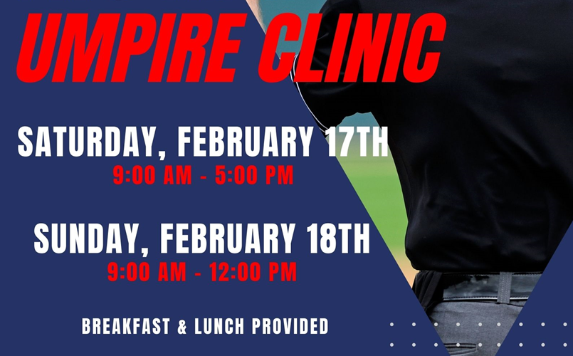 2 DAY TWO-MAN UMPIRE CLINIC: FEB. 17 - 18, 2024